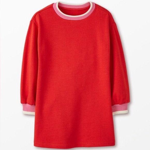 Hanna Andersson Other - Hanna Andersson Long Sleeve French Terry Dress Red with Pink 3T